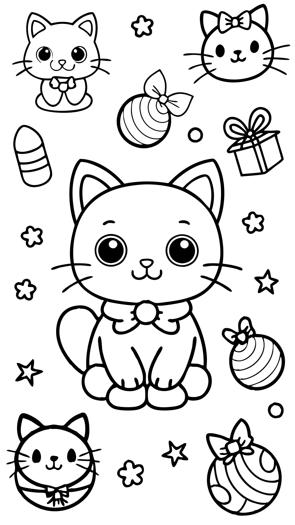 Páginas para colorear de Kawaii Cats